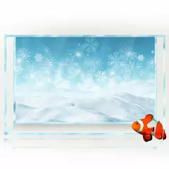 Aquarium Background Sticker, Winter Snowflakes Fish Tank Decorations Poster