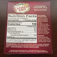 Canada Dry Cranberry Ginger Ale on the Go Singles Drink Mix Free Shipping