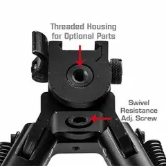 TACTICAL PRO BIPOD with Adjustable Double Swivel Adjustable 7.3"-9" LION GEARS