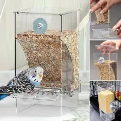 No Mess Bowl Auto Cage Bird Feeder Cup Automatic ParrotsCanary Cockatiel; S7Y4