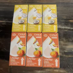 6 Pcs Cirkul Life Sip Cartridges Coconut Pineapple & Peach Mango