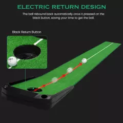 Golf Putting Green Golf Trainer Aid Practice Mat Training Auto Ball Return