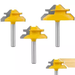 3Pcs 45° Lock Miter Router Bit Carbide Tipped Joint Router Bit with 1/4" Shankφ