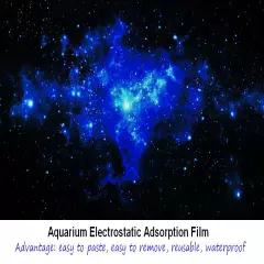 Star Dust Galaxy Aquarium Background Poster Fish Tank Static Adsorption Film