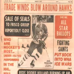 The Hockey News Jean Pronovost Pittsburgh Penguins March 14 1975 NHL WHA vtg