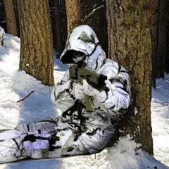 Ghillie Suit Waterproof Winter Snow Field Bionic Camouflage Padded Jacket Pants