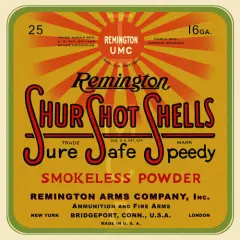 Reproduction Vintage Remington "Shur Shot Shells" Box Label Canvas Print