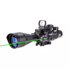 4-12X50 EG Rifle Scope Set Rangefinder w/ Reflex Sight + Green Dot Laser Sight