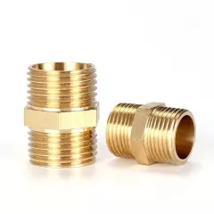 5* -Air Line Hose Compressor Connector 1/4 Male To Male Brass Pipe Adapter