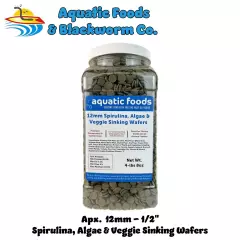 12mm - 1/2" Spirulina, Algae & Veggie Sinking Wafers for Bottom Feeders. WL-JAR