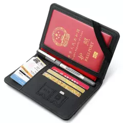 Family Travel Wallet Passport Holder RFID Blocking Document Organizer Bag Case