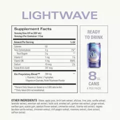 Lightwave by Kin Euphorics, Non Alcoholic Spirits, Ready to Drink, 8 Fl Oz (8pk)