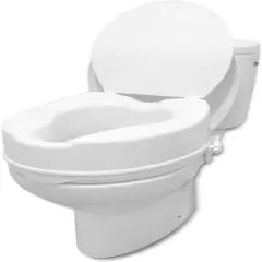 Pepe - Toilet Seat Risers for Seniors 6 Inch, Raised Toilet Seat with Lid, Handi