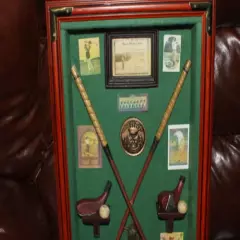 Decorative Vintage History of Golf Wall Display in Wooden Shadow Box