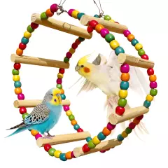 Giant Round Swing Wheel Cage Toy for Finches Budgies Cockatiels Lovebirds