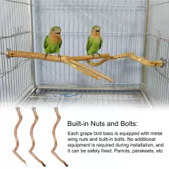 1-3Pcs Bird Perch for Cage Bird Stand Toy Set Natural Wooden Parrot Stand Branch