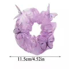 Womens Elastic Mesh Hair Band Tie Girl Lace Scrunchies Butterfly Tulle Ponytail 