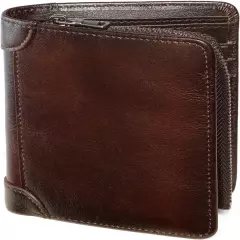 Wallet for Men-Genuine Leather RFID Blocking Bifold Stylish Wallet with 2 ID Win