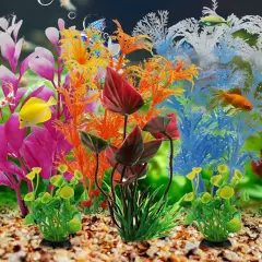 Aquarium Decorations Plants, 6Pcs Aquarium Decor Plants, Colorful Fish Tank Acce