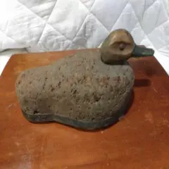 Antique cork duck decoy 1920's hand carved and hand painted head 