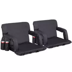 2PCS Wide Stadium Seat for Bleacher Stadium Chair Extra Thick Cushion w/Backrest