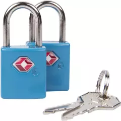 TSA Set of 2 Padlocks, Blue, One Size