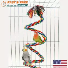 Colorful Parrot Perch Stand Toy with Stretchable Function for Bird Cage