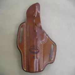 Colt 1911 5" OWB Leather 2 Slot Molded Pancake Belt Holster CCW TAN RH