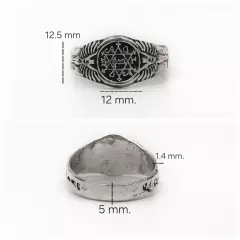 King Solomon Seal Ring Sterling Silver 925 