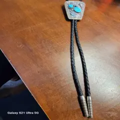 Sterling Silver And Turquoise Bolo Tie