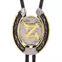 Bolo Tie for Men- Golden Initial Letter A to Z Western Cowboy Bolo Tie for Women