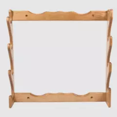 Four Rifle Wall Mount Wooden Gun Rack Gun Storage in Natural Wood Finish NEW