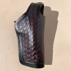 Right hand straight draw leather holster for colt 1911 5" and clones