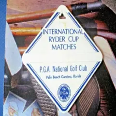 vtg - PGA Golf Bag Tag - 1983 RYDER CUP MATCHES - PGA National Golf Club gc