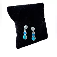 Brighton Blue Lagoon dangle earrings. Turquoise and blue with silver plating