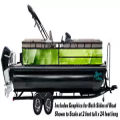 Green Technical Lines Hexagon Graphic Kit Decal Fishing Boat Wrap Pontoon Vinyl