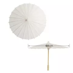 5PCS Parasol 60Cm Beach Umbrella White DIY Umbrella Photography Props for7447