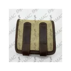 Hunting Buffalo Leather/Canvas Rifle Belt Cartridge Holder Pouch. US Seller.