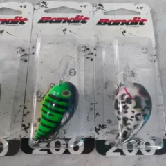 Lot of 4 Bandit 200 Lures In 4 Fish biting Colors!