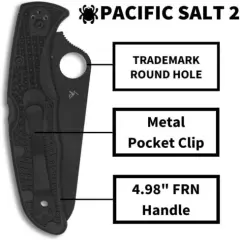 Spyderco Pacific Salt 2 Lightweight Folding Knife with 3.78" Blade