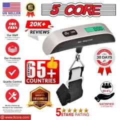 5Core 2-Pack 110lb 50kg Portable Travel LCD Digital Hanging Luggage Scale Weight