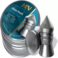 H&N Silver Point Pointed Airgun Pellets .22 Caliber / 17.13 Grains 200 Count