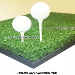 12" x 30" Golf Chipping Driving Range Tee Line Practice Mat - Holds A Wooden Tee