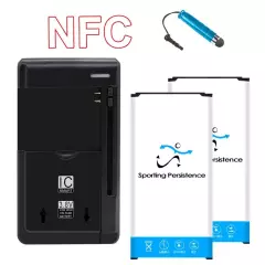 For Samsung Galaxy S5 SM-G900A 2x 6820mAh Substitutable NFC Battery Wall Charger