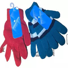 New One Size Turquoise & Red 2 Pack Stretch Gloves