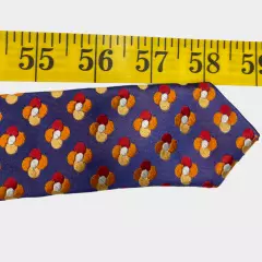 Hugo Boss Floral Geometric Blue Orange Red Necktie Silk Tie Men's 3.2" x 58"