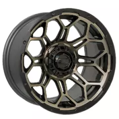 (1) GTW Bravo 14 inch Bronze/Black Golf Cart Wheel | 4-4 Bolt Pattern 3:4 Offset