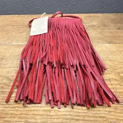 McFadin Stacy & Laurie Red Fringe Handmade Lether Crossbody Bag