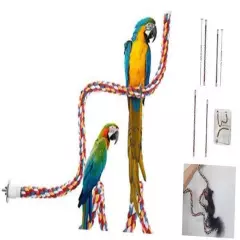 Bird Rope Perches,FENGHUTING Colorful Parrot Toys Rotate Cotton Ropes Bungee 