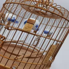 Bamboo carving bird cage decoration